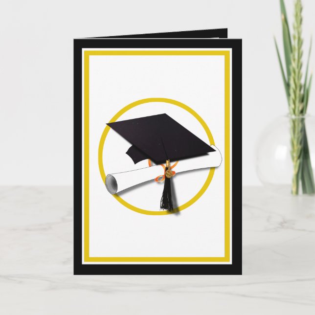 Graduation Cap & Diploma Card (Front)