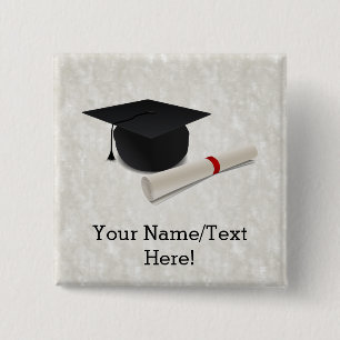 Graduation Cap Diploma Customisable 15 Cm Square Badge