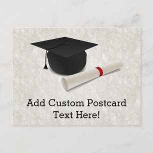 Graduation Cap Diploma Customisable Announcement Postcard