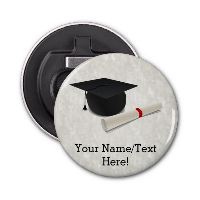 Graduation Cap Diploma Customisable Bottle Opener (Front)