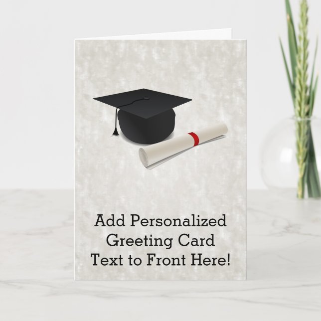 Graduation Cap Diploma Customisable Card (Front)