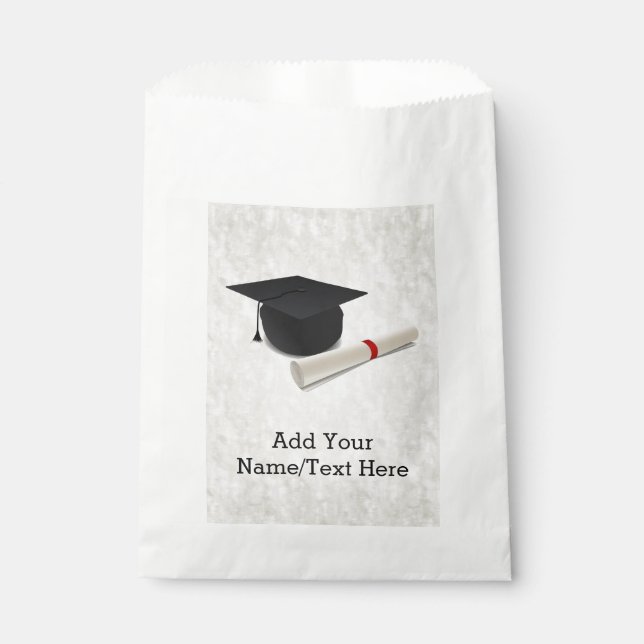 Graduation Cap Diploma Customisable Favour Bag (Front)