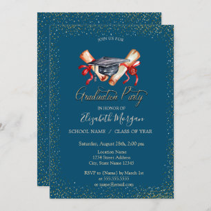 Graduation Cap Diploma Graduation  Invitation
