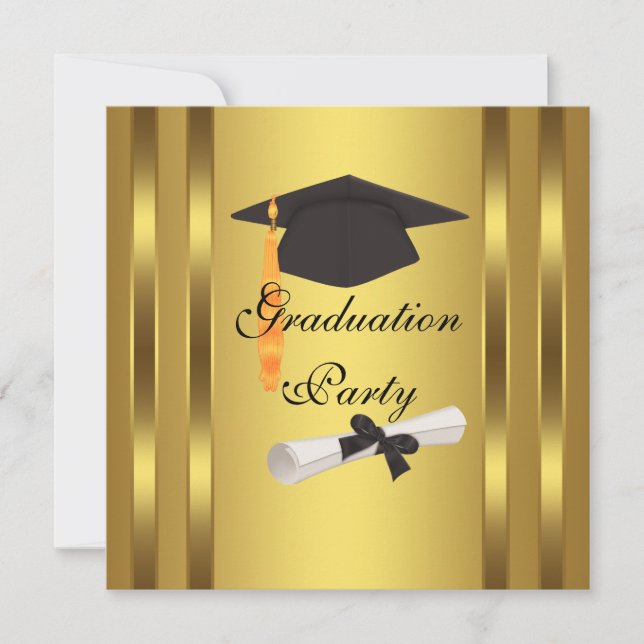 Graduation Cap Diploma Graduation Party Invitation (Front)