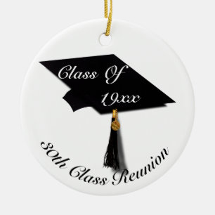 Graduation Cap & Diploma - High School Reunion Ceramic Ornament