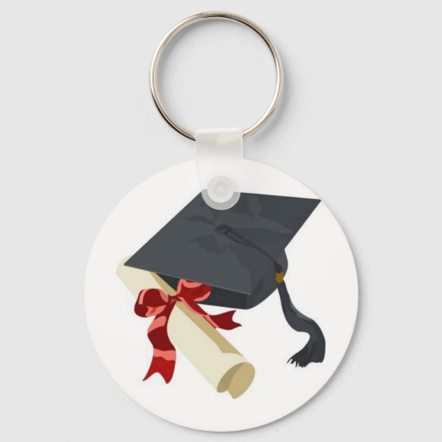 Graduation Cap & Diploma Key Ring (Front)