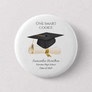   Graduation Cap Diploma Personalised Button