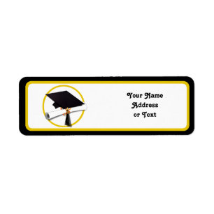 Graduation Cap & Diploma Return Address Label