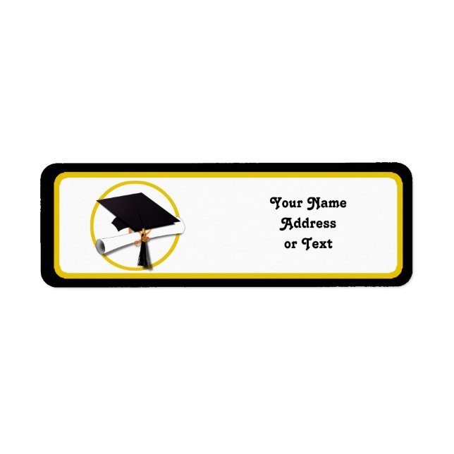 Graduation Cap & Diploma Return Address Label (Front)