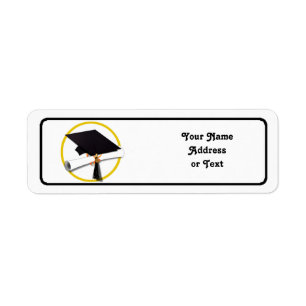 Graduation Cap & Diploma Return Address Label