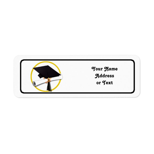 Graduation Cap & Diploma Return Address Label (Front)