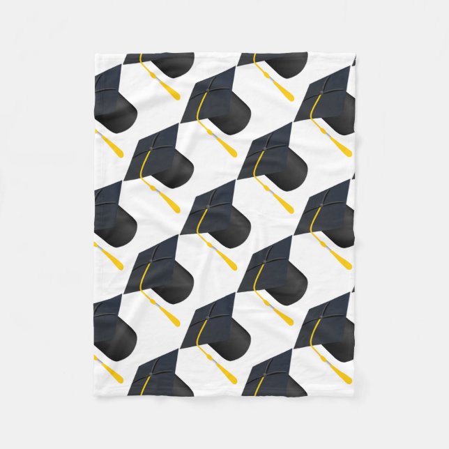 Graduation Cap Fleece Blanket (Front)
