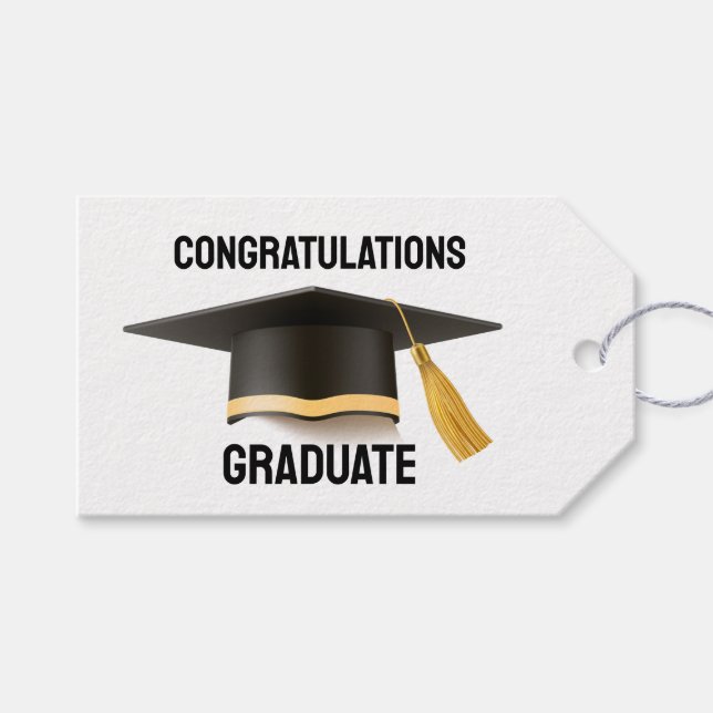 Graduation Cap Gift Tags (Front (Horizontal))