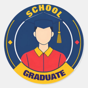 🎓 Graduation Cap & Gown Celebration Academic Classic Round Sticker