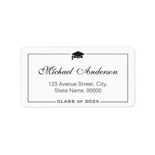 Graduation Cap Grad Graduate - Elegant Classic Label