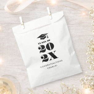 Graduation cap graduate class of year name or text favour bag