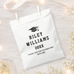 Graduation cap graduate name year school college favour bag