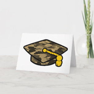 Graduation Cap Khaki Camo Card