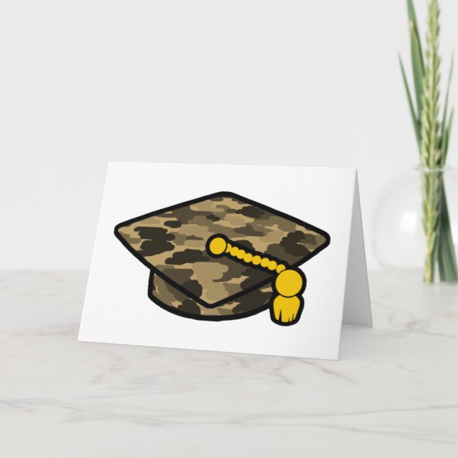 Graduation Cap Khaki Camo Card (Front)