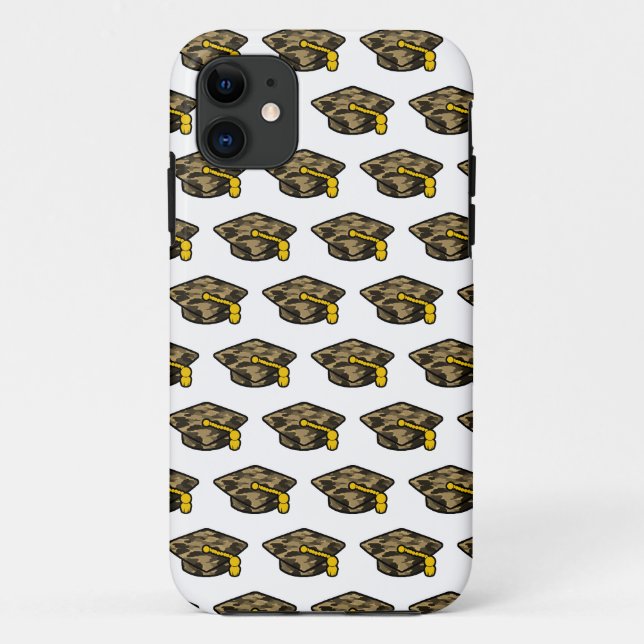 Graduation Cap Khaki Camo Case-Mate iPhone Case (Back)
