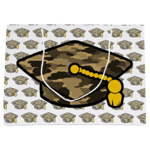 Graduation Cap Khaki Camo Large Gift Bag
