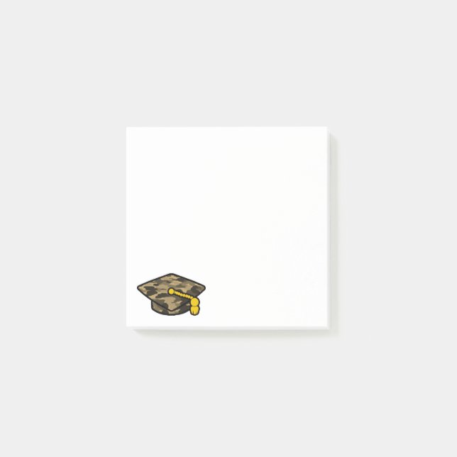 Graduation Cap Khaki Camo Post-it Notes (Front)