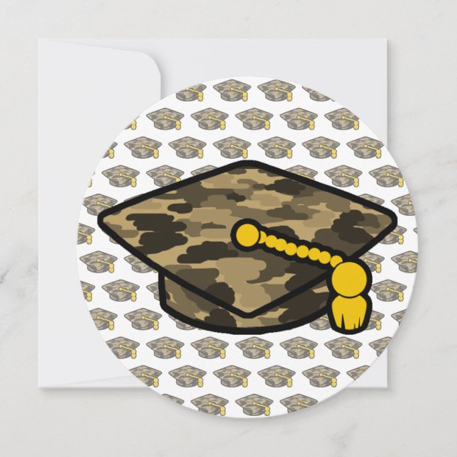 Graduation Cap Khaki Camo Save The Date (Front)