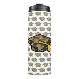 Graduation Cap Khaki Camo Thermal Tumbler