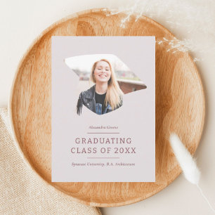 Graduation Cap Maroon Pink 1 Photo Graduation Announcement