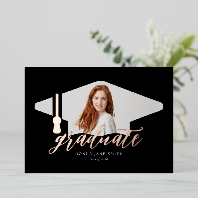 Graduation Cap Modern Minimalist 4 Photos Vertical (Standing Front)