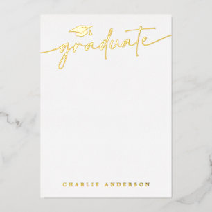 Graduation cap modern script blank graduate