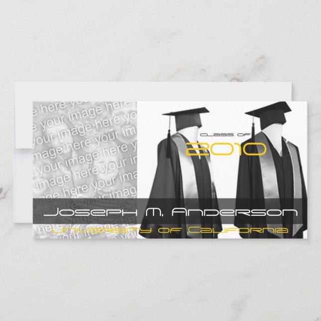 Graduation Cap n Gown Photo Cards (Front)