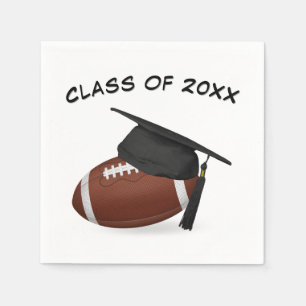 Graduation Cap on a Football Napkin