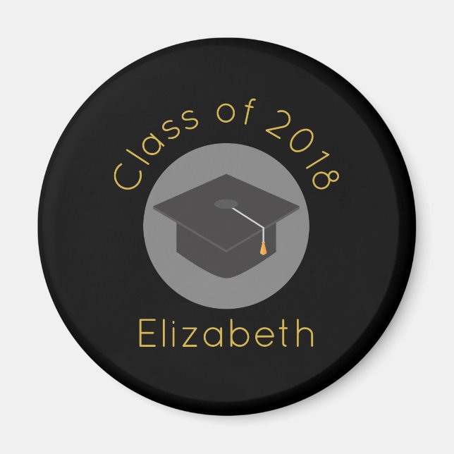 Graduation Cap on Black Class of 20xx Magnet (Front)