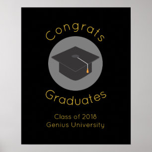Graduation Cap on Black Class of 20xx Poster