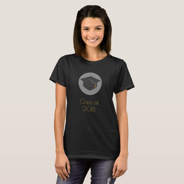 Graduation Cap on Black Class of 20xx T-Shirt (Front Full)