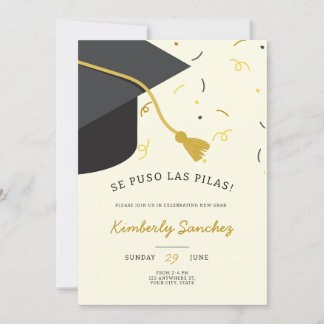 Graduation cap open house invitation