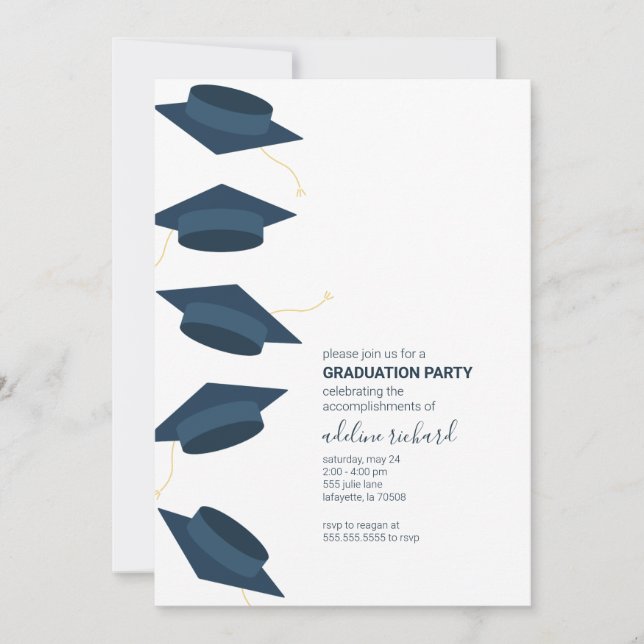 Graduation Cap Party Invitation (Front)