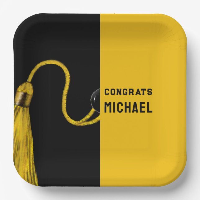 Graduation Cap Party Paper Plates (Front)