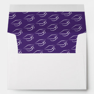 Graduation Cap Pattern Class of 2024 Purple Envelope