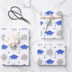 Graduation Cap Pattern Wrapping Paper Sheet