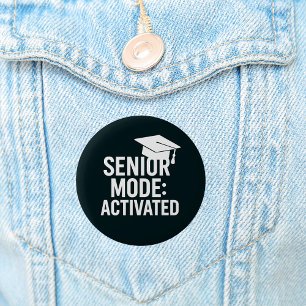 Graduation cap quote funny black 6 cm round badge