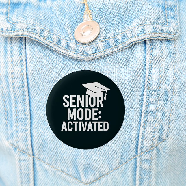 Graduation cap quote funny black 6 cm round badge (Creator Uploaded)