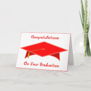Graduation Cap Red Paper Hat or Card Printable