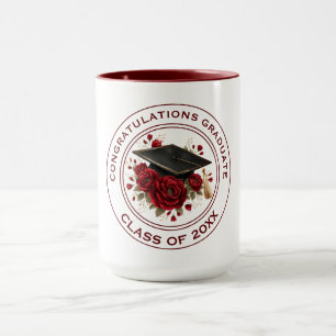 Graduation Cap & Red Roses Class of 20XX  Mug