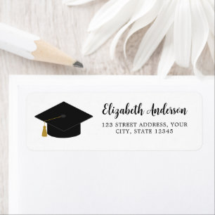 Graduation Cap Return Address Label