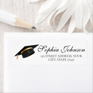 Graduation Cap Return Address  Label
