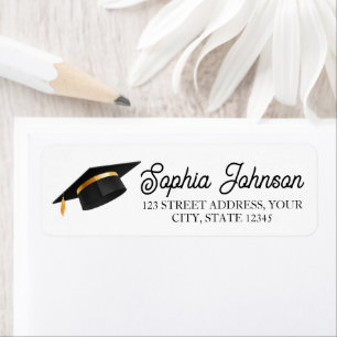 Graduation Cap Return Address  Label