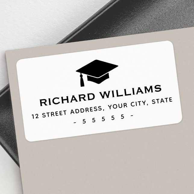 Graduation cap return address label (Graduation cap return address label)