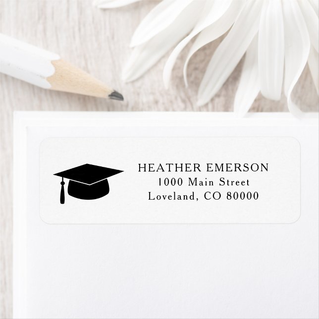 Graduation Cap Return Address Label (Graduation Cap Return Address Label by Painted Paperie)